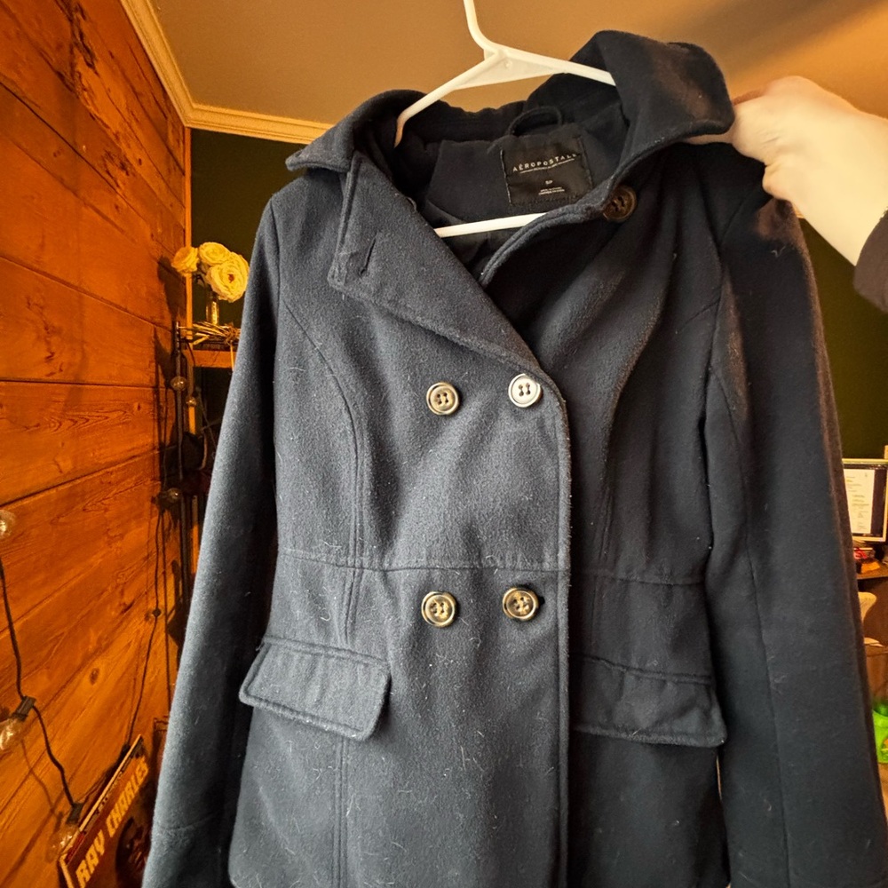Aeropostale Women’s S Navy Pea Coat